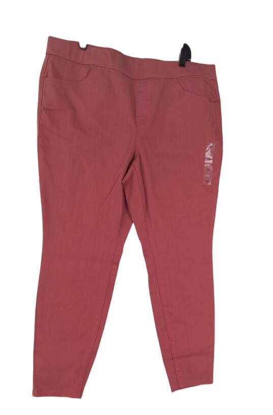 NWT Womens Pink Flat Front Pockets Straight Leg Jegging Pants Size 18W image number 1