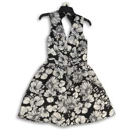 Charlotte Russe Womens Black White Floral Sleeveless Fit & Flare Dress Size S