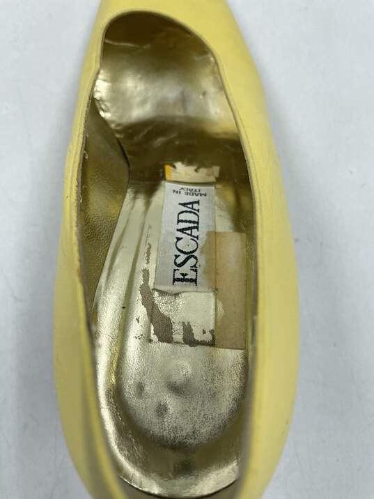 Authentic Vtg Escada Yellow Pumps W 5B image number 8