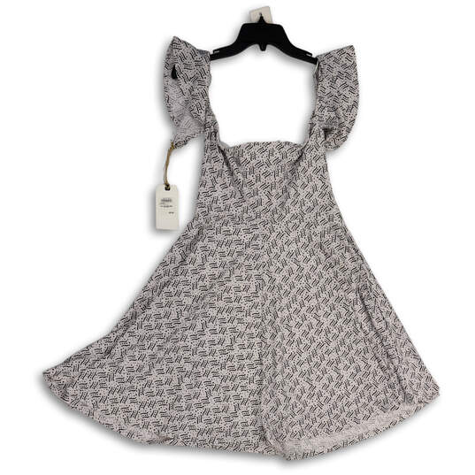 NWT Womens White Black Printed Off The Shoulder Fit & Flare Dress Size L image number 2