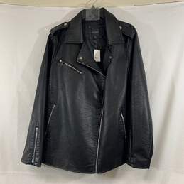 Women's Black Lane Bryant Faux Leather Moto-Jacket, Sz. 22/24