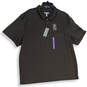NWT Mens Gray Stretch Spread Collar Short Sleeve Polo Shirt Size XXL image number 1