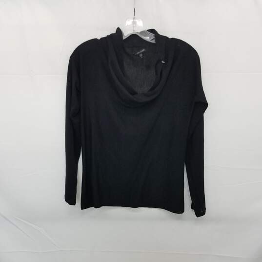 Eileen Fisher Black Merino Wool Cowl Neck Pullover WM Size S image number 1