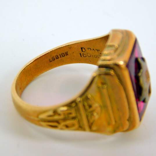 Vintage 10K Yellow Gold Ruby 1958 Class Ring 6.8g image number 5
