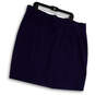 Womens Blue Flat Front Back Zip Regular Fit Classic Mini Skirt Size 22 image number 1