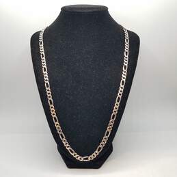Sterling Silver Figaro Chain 22.5in Necklace 31.2g