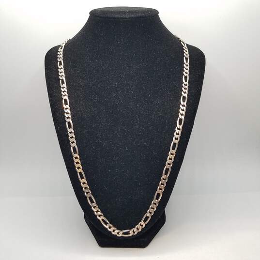 Sterling Silver Figaro Chain 22.5in Necklace 31.2g image number 1