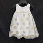 NWT Baby Girls White Gold Polka Dots Sleeveless A Line Dress Size 3-6 Months image number 2