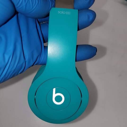 Untested Beats by Dre Solo HD Wired Over-The-Ear Headphones Light Blue Teal w/ Case P/R image number 3