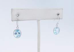 925 Blue Topaz, Cubic Zirconia & Glass Earrings 11.4g alternative image