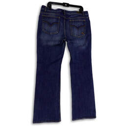 Mens Blue Medium Wash Mid-Rise Pockets Stretch Denim Wide Leg Jeans Size 16 alternative image