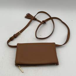 Tory Burch Womens Brown Adjustable Strap Zipper Crossbody Bag Purse