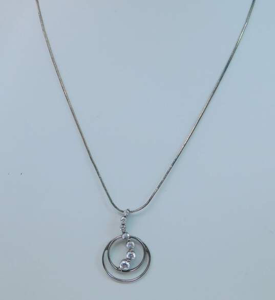 Sterling Silver Contemporary CZ Necklaces 17.5g image number 8