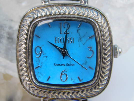 Women's Ecclissi 925 & Turquoise Panel Analog Watch image number 2