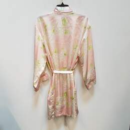 Womens Multicolor Floral Stain Long Sleeve Front Knot Kimono Robe Size M alternative image