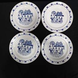 4pc Set of Poppytrail Provincial Blue Dinner Plates alternative image