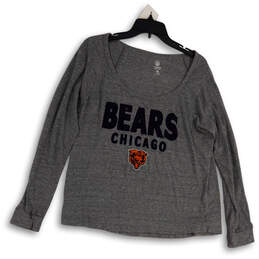 Womens Gray Heather Chicago Bears Long Sleeve Pullover T-Shirt Size XL