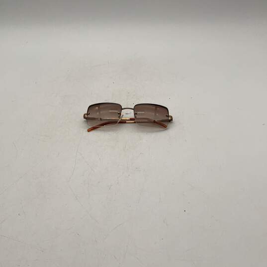 Ralph Lauren Mens Brown Rimless UV Protection Square Sunglasses With Black Case image number 4