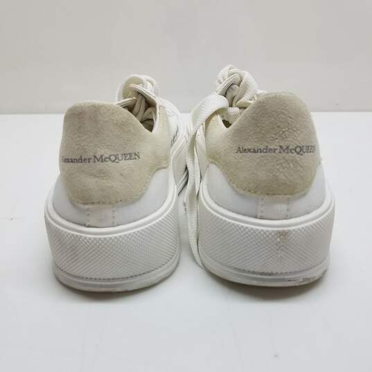 AUTHENTICATED Alexander McQueen Deck Plimsoll White Leather Platform Sneakers Womens Size 36.5 image number 3