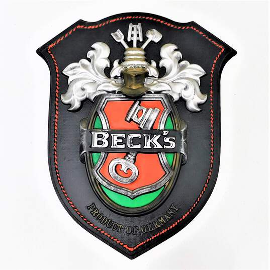 Vintage Beck's Product Of Germany Advertising Barware Man Cave Bar Wall Sign image number 1