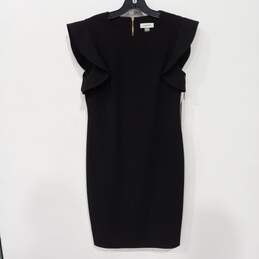 Calvin Klein Women's Black Ruffle Sleeve Sheath Dress Size 10 NWT