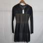 BCBG black textured knit long sleeve dress S nwt image number 1