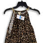 NWT Womens Black Brown Animal Print Halter Neck Pullover A-Line Dress Sz XL image number 3
