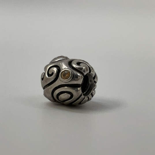 Designer Pandora 925 ALE Sterling Silver Yellow Cubic Zirconia Beaded Charm image number 4