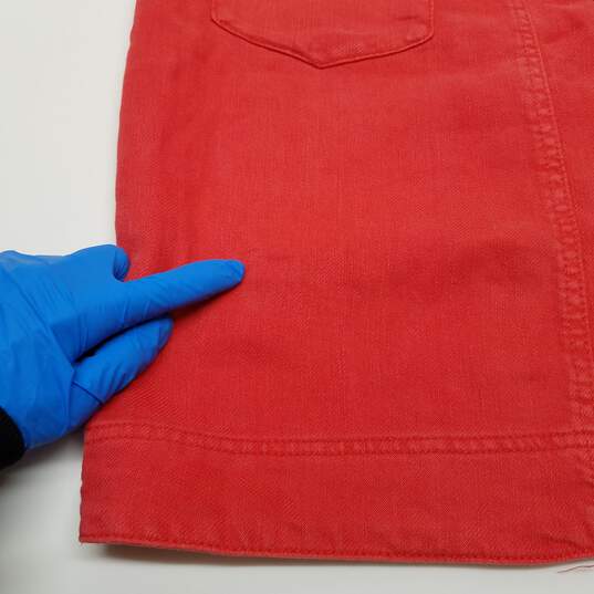 Anthropologie red lightweight asymmetrical button skirt 0 petite image number 6
