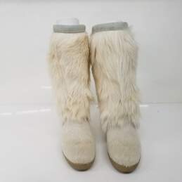 Tecnica White Pony Hair Fur Winter Boots Women's Size 7 alternative image