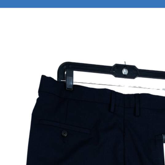 NWT Haggar Clothing Mens Navy Flat Front Slash Pocket Dress Pants Size 38X29 image number 4