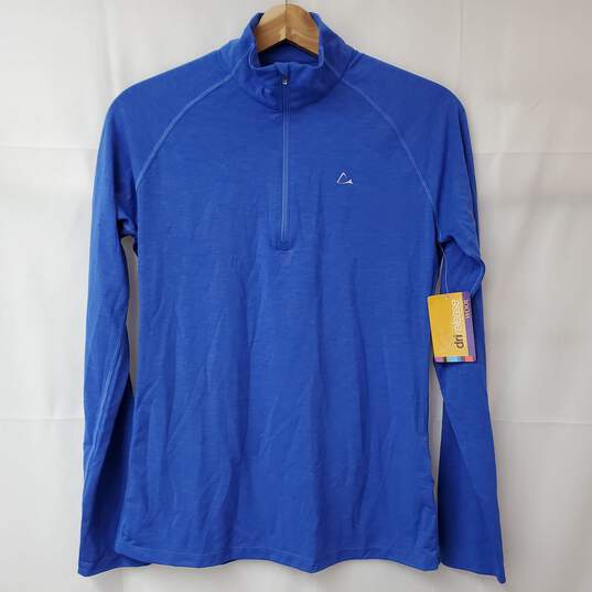 Merino Blend by Paradox Dri-Release Wool Blue Pullover Medium NWT image number 1