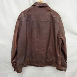 Chaps MN's Genuine Brown Leather Jacket Size XL alternative image