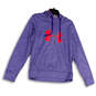 Womens Purple Pink Heather Stretch Long Sleeve Pullover Hoodie Size Medium image number 1