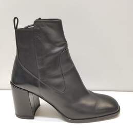 Via Spiga Delaney Black Leather Pull On Ankle Heel Boots Shoes Women's Size 6 M