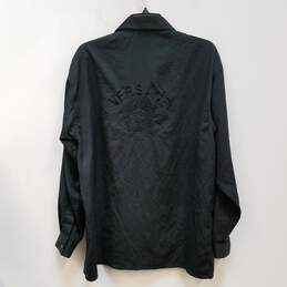 Mens Black Long Sleeve Collared Chest Pocket Button-Up Shirt Size 44 alternative image
