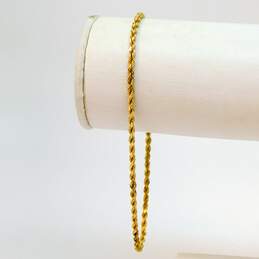 14k Yellow Gold Twisted Rope Chain Bracelet 4.4g alternative image