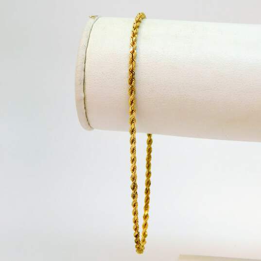 14k Yellow Gold Twisted Rope Chain Bracelet 4.4g image number 2