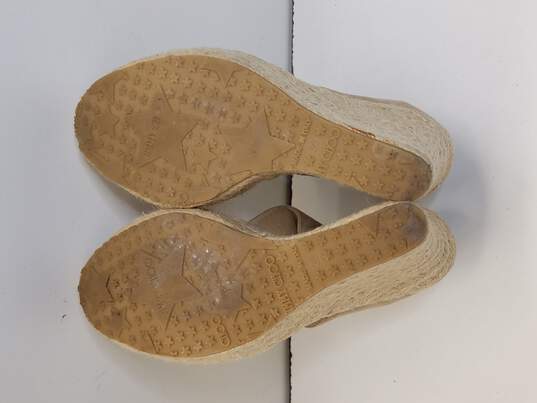 Jimmy Choo Suede Wedges Tan Platform Wedge Heels Women's Size 7.5 AUTHENTICATED image number 5