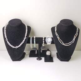 Glamourous Neutral Tones Layering Costume Jewelry and Accessories Set
