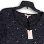 NWT Womens Gray Polka Dot Embellished Crisscross Blouse Top Size Small image number 3