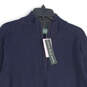 NWT Mens Navy Blue Knitted Quarter Zip Mock Neck Pullover Sweater Size XL image number 3
