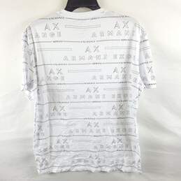 Armani Exchange Men White Logo Print T Shirt L alternative image