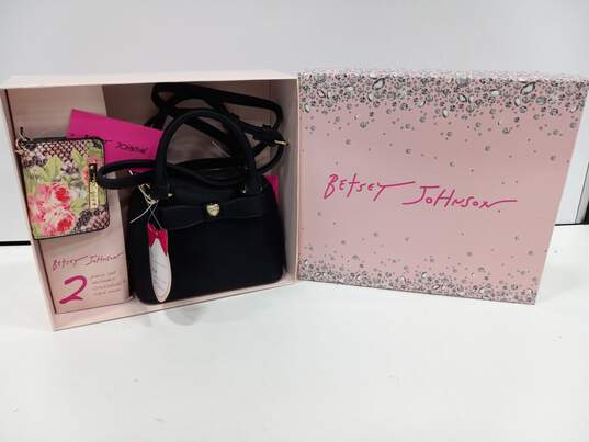 Betsey Johnson Crossbody Bag and Card Case Set NIB image number 1