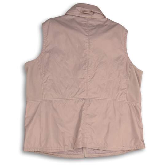 Columbia Womens Pink Welt Pocket Sleeveless Mock Neck Full-Zip Vest Size 2X image number 2