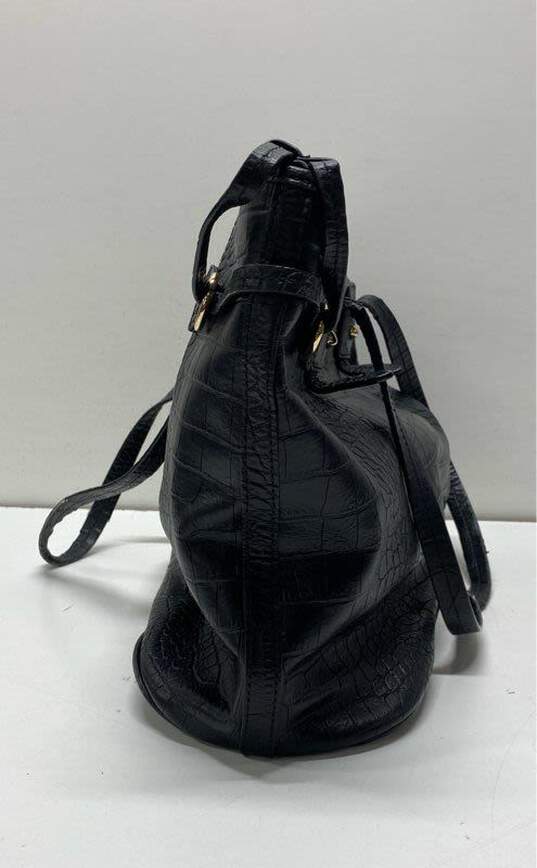 Dooney & Bourke Black Leather Croc Embossed Tote Bag image number 3