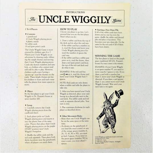 VNTG 1988 The Uncle Wiggly Board Game By Milton Bradley Complete IOB image number 7