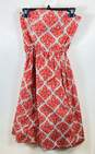 Tommy Bahama Women Red Strapless Printed Dress Sz 4 image number 1