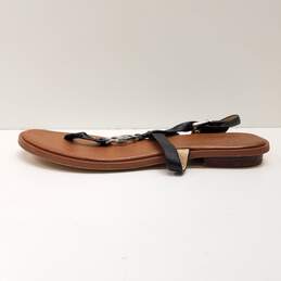 Michael Kors Sondra Black Leather T-Strap Thong Sandals Shoes Women's Size 7 M alternative image