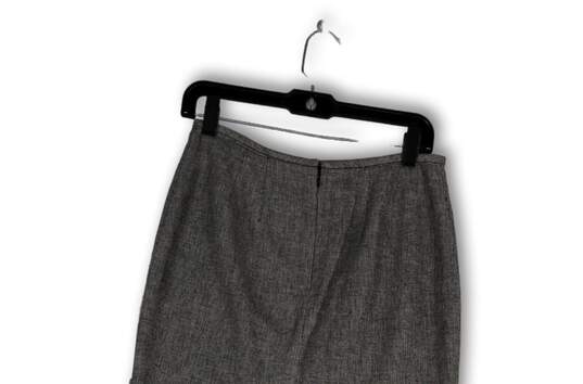 Womens Black White Back Zip Knee Length Straight & Pencil Skirt Size 2 image number 3